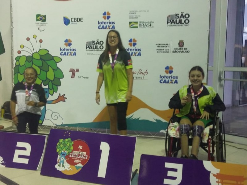 Aluna do CEJ, Luiza Possamai nas paralimpiadas escolares 2019